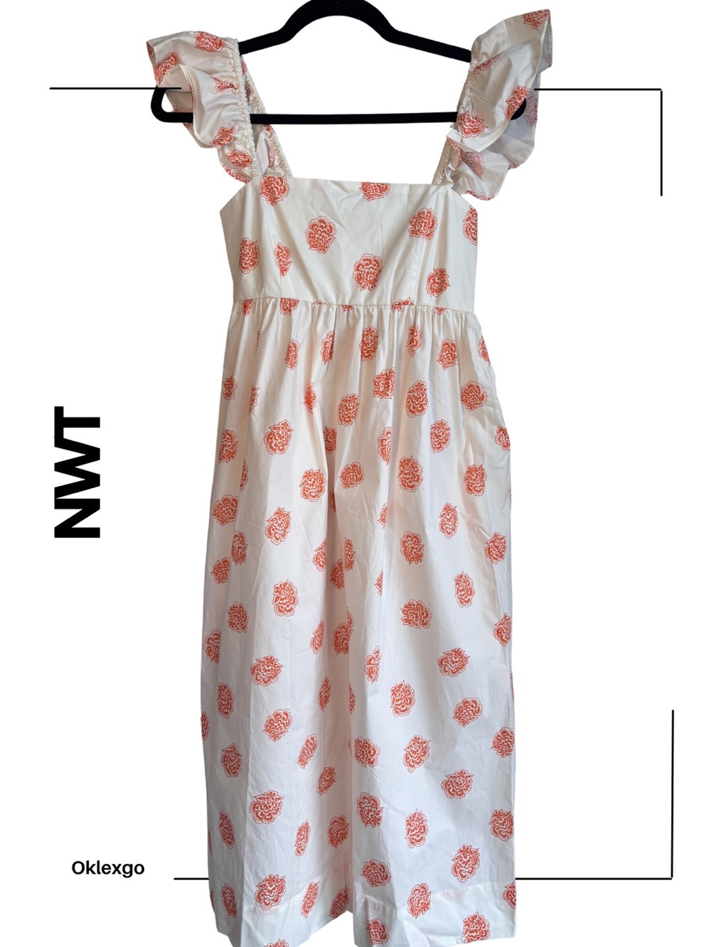 Baum und Pferdgarten Flutter Sleeve Fit-&-Flare Midi Dress Size 34 (US XS) NWT